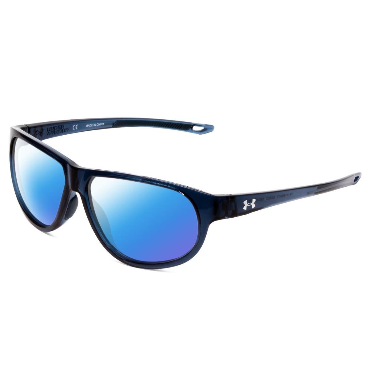 Under Armour Intensity Ladies Oval Polarized Sunglasses Matte Blue Crystal 59 mm Blue Mirror Polar