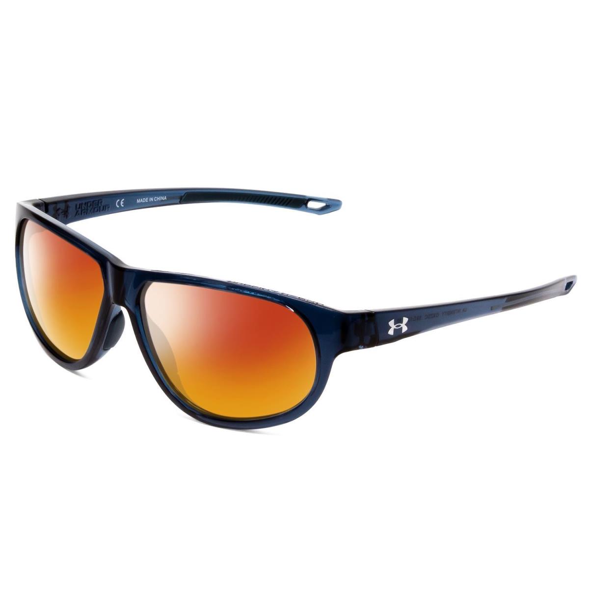 Under Armour Intensity Ladies Oval Polarized Sunglasses Matte Blue Crystal 59 mm Red Mirror Polar