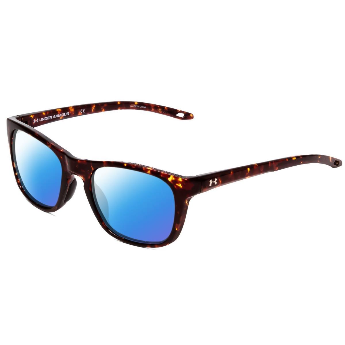 Under Armour Raid Unisex Classic Polarized Sunglasses Havana Tortoise Gold 55 mm Blue Mirror Polar