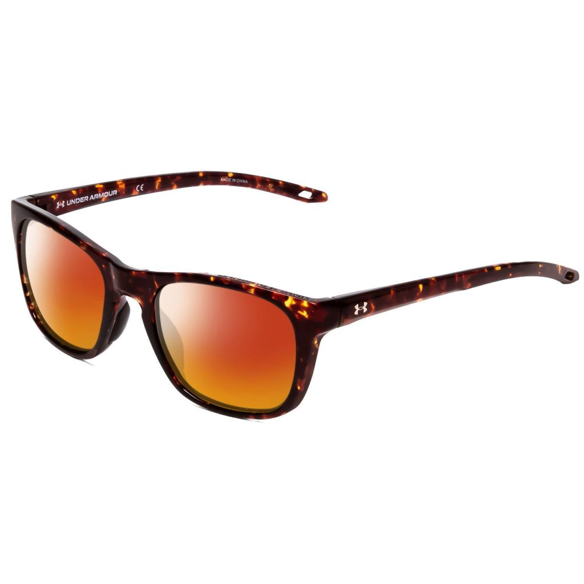 Under Armour Raid Unisex Classic Polarized Sunglasses Havana Tortoise Gold 55 mm Red Mirror Polar