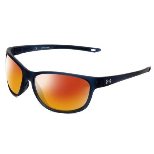 Under Armour Undeniable Unisex Oval Polarized Sunglasses Matte Blue Crystal 61mm Red Mirror Polar