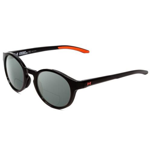 Under Armour Infinity Unisex Polarized Bi-focal Sunglasses Black Coral Pink 52mm Grey
