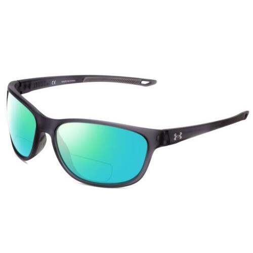 Under Armour Undeniable Unisex Polarized Bi-focal Sunglasses Crystal Grey 61 mm Green Mirror