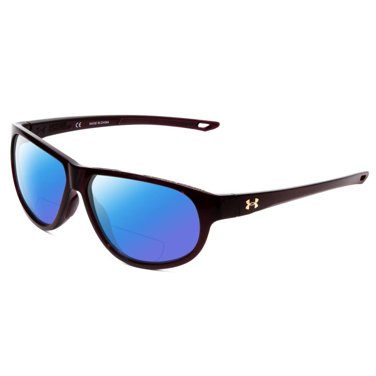 Under Armour Intensity Ladies Oval Polarize Bi-focal Sunglasses Red Crystal 59mm Blue Mirror