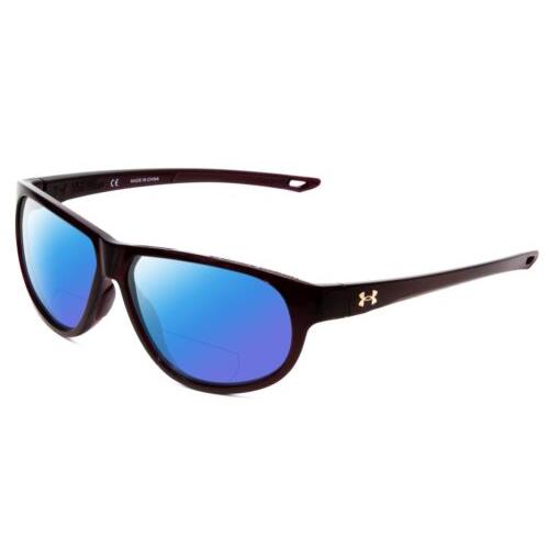 Under Armour Intensity Ladies Oval Polarize Bi-focal Sunglasses Red Crystal 59mm Blue Mirror
