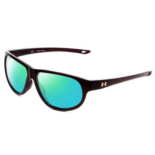 Under Armour Intensity Ladies Oval Polarize Bi-focal Sunglasses Red Crystal 59mm Green Mirror