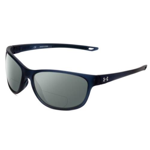 Under Armour Undeniable Unisex Polarized Bi-focal Sunglasses Blue Crystal 61 mm Grey