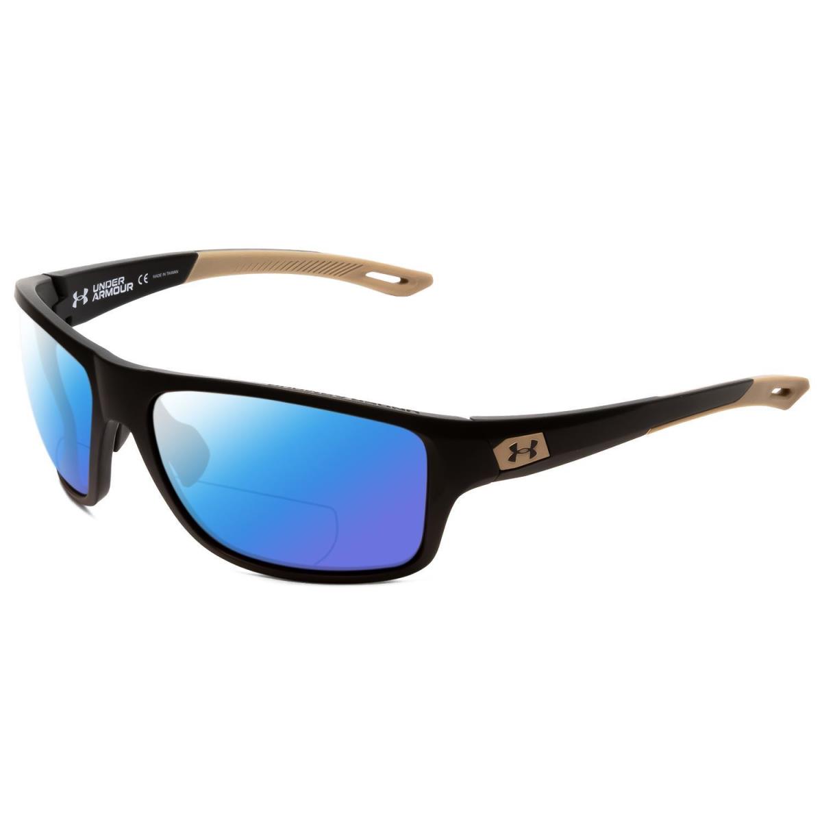 Under Armour Battle Mens Polarized Bifocal Sunglasses Matte Green 65mm 41 Option Blue Mirror