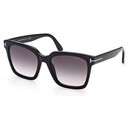 Tom Ford TF 952 FT0952 Selby Shiny Blk Gradient Smoketopink 01B Sunglasses