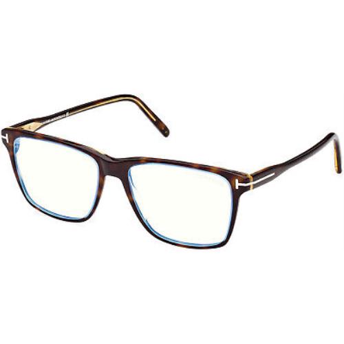 Tom Ford TF 5817 FT5817 -B Shiny Bilayer Transp Blue Classic 055 Eyeglasses