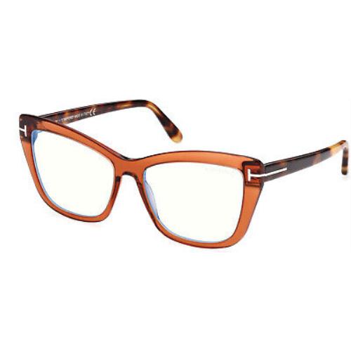 Tom Ford TF 5826 FT5826 -B Shiny Transparent Brown Blonde Havana 048 Eyeglasses