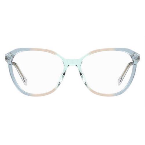 Marc Jacobs 485/N Eyeglasses Women 0MVU Azure Cat Eye 53mm - 0MVU Azure Frame, Demo Lens, 0MVU Code