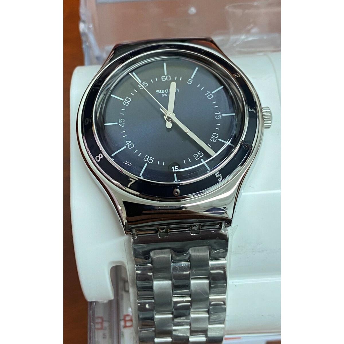 Swatch YGS469G Dark Blue Dial Stainless Steel Men`s Watch