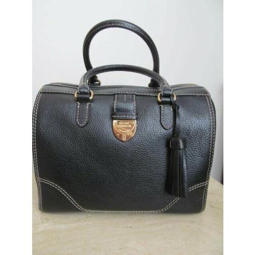 Ralph Lauren Black Leather Satchel Handbag Purse Doctor`s Bag