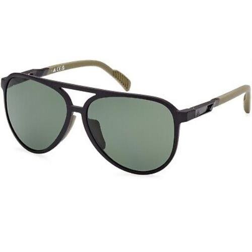 Adidas Sport SP0060 Matte Black Green Polarized 02R Sunglasses