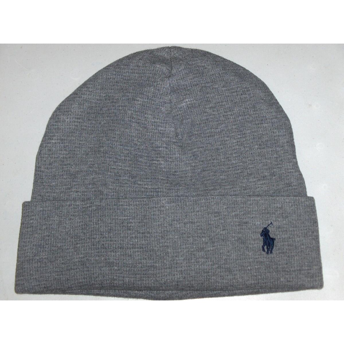 Polo Ralph Lauren Men`s Thermal Pony Beanie Hat Watch Ski Cap Heather Gray