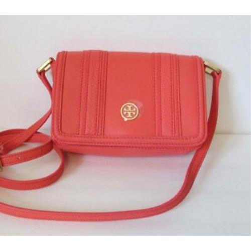 Tory Burch Landon Crossbody Poppy Coral Purse Leather Logo Gold Handbag Bag  Pink - Tory Burch bag - 190041113408 | Fash Brands