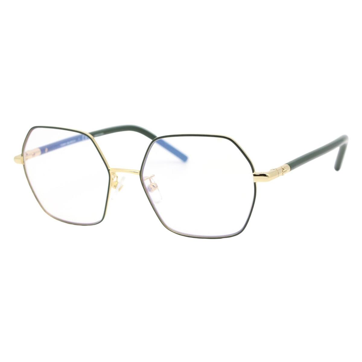 Tory Burch 1072 3315SB Gold Green Women`s Eyeglasses Blue Block 54-17-140 W/case - Blue, Frame: Shiny Gold Green
