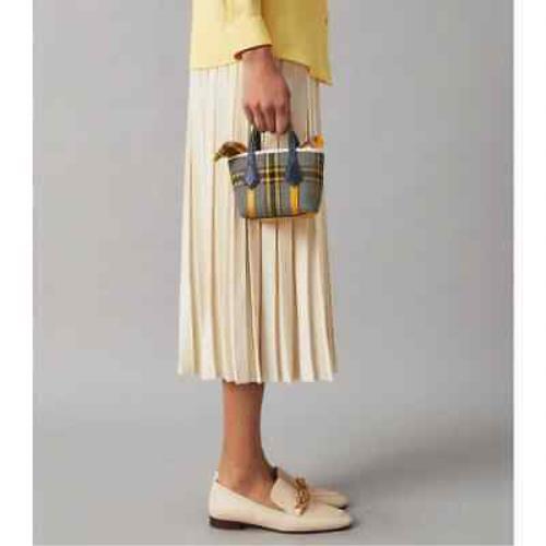 Tory Burch Perry Plaid Micro Tote Bag Crossbody Canvas Navy Mustard Mini - Tory  Burch bag - 045735665728 | Fash Brands