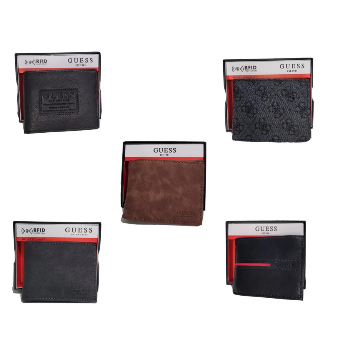 Guess Men`s Leather Credit Card ID Wallet Passcase Billfold