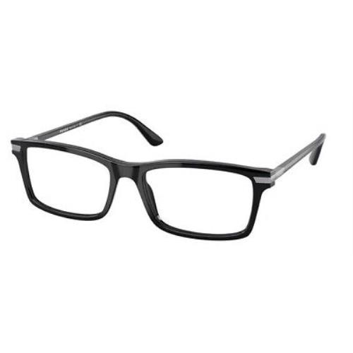 Prada PR 03YV 08U1O1 Trasparent Grey Demo Lens Rectangle 54 mm Men`s Eyeglasses