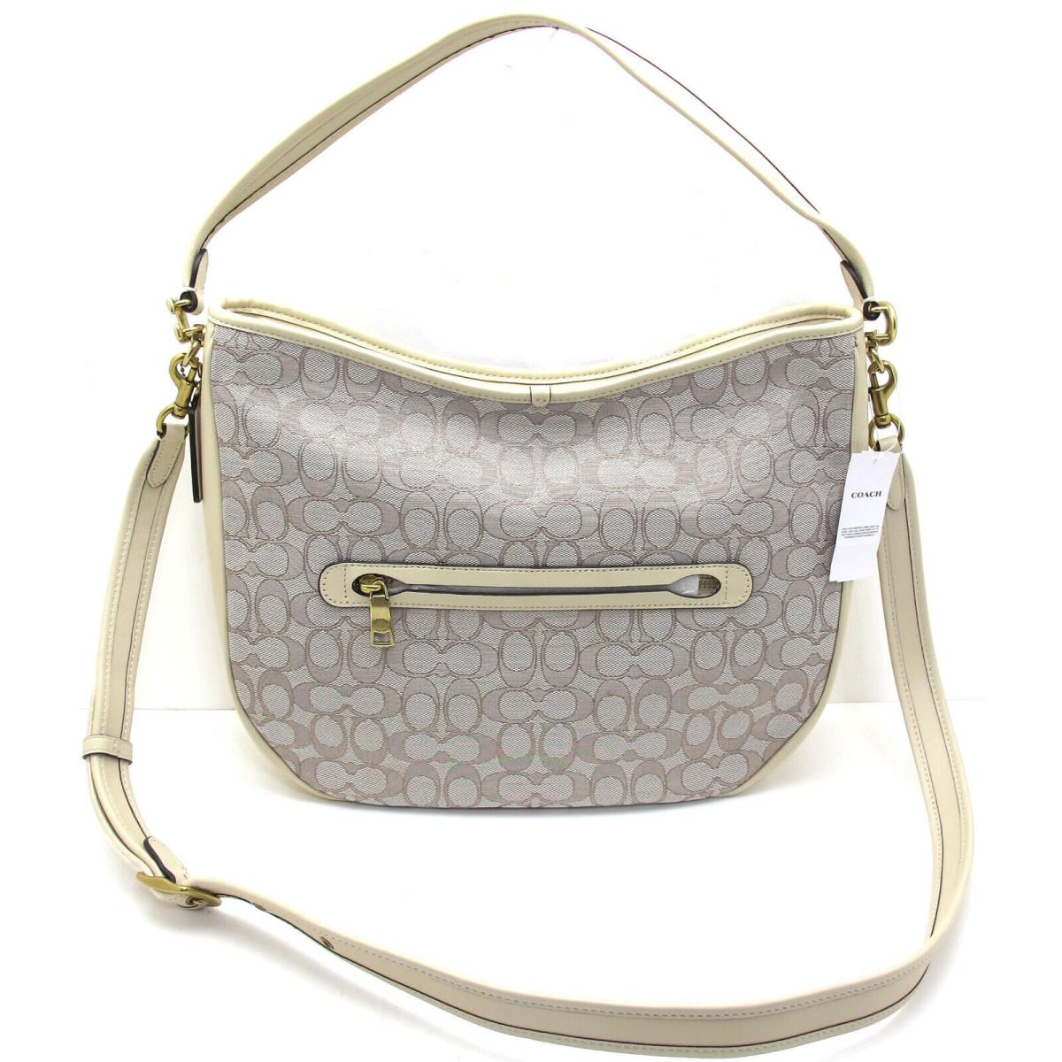 Coach Tabby Signature Jacquard Hobo Shoulder Crossbody Stone Ivory