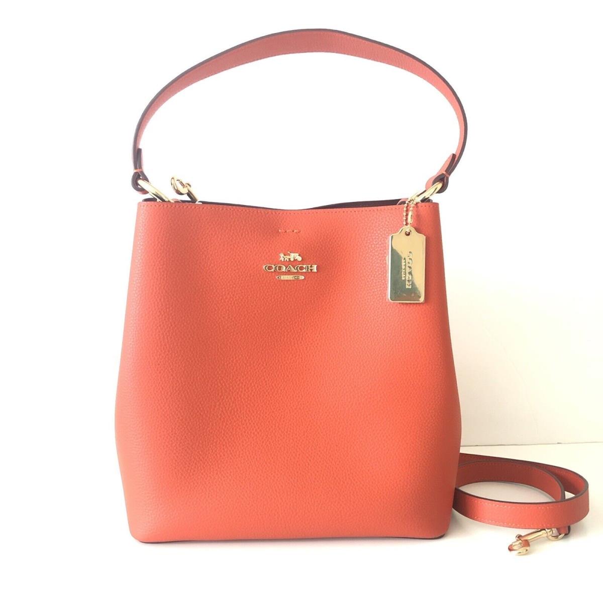 Coach Town Bucket Bag Mango Orange Leather Purse