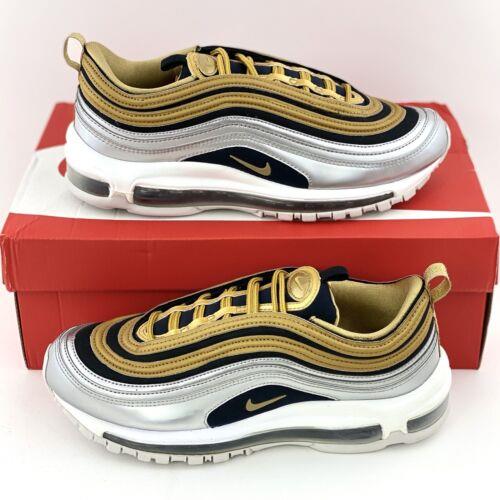 Nike Air Max 97 Metallic Gold Silver Women`s Size 9 Sneakers Shoes AQ4137 700