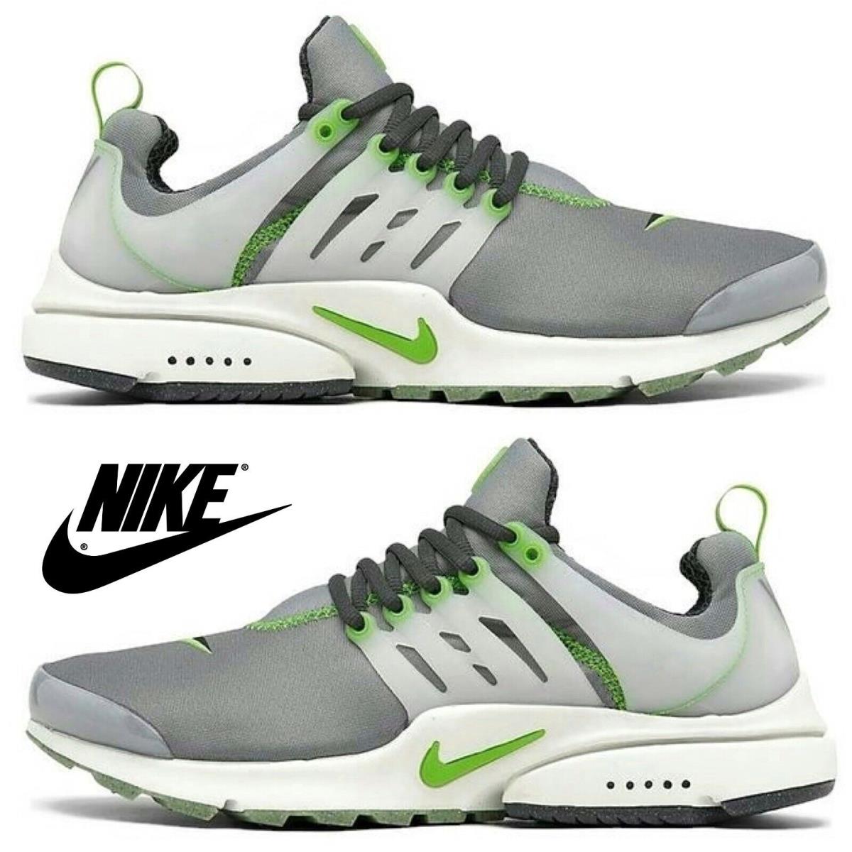 Nike Air Presto Running Sneakers Men`s Comfort Casual Shoes Sport Gray Green