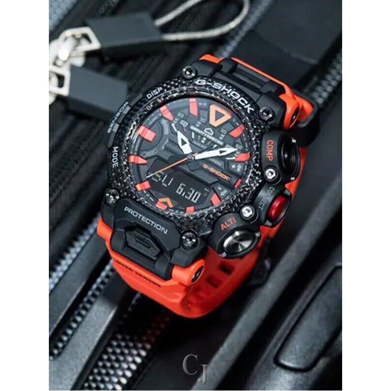 G-shock Master OF G-air Gravitymaster Watch GR-B200-1A9 - Dial: Black, Band: Orange, Bezel: Black