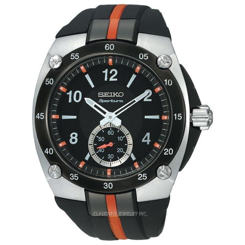 Seiko Sportura Quartz Chronograph Black Dial Watch SRK025