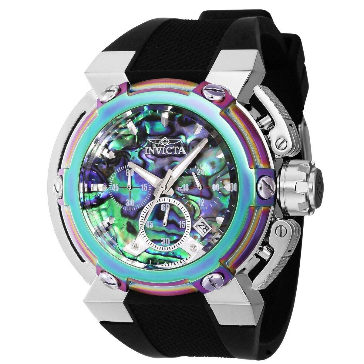 Invicta X-wing Coalition Forces Mens Watch Abalone Dial Chronograph - Green, Blue Dial, Black Band