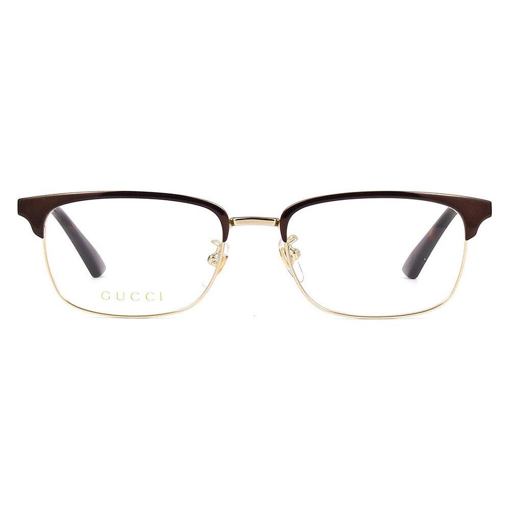 Gucci GG0131O Eyeglasses Men Havana Rectangle 53mm