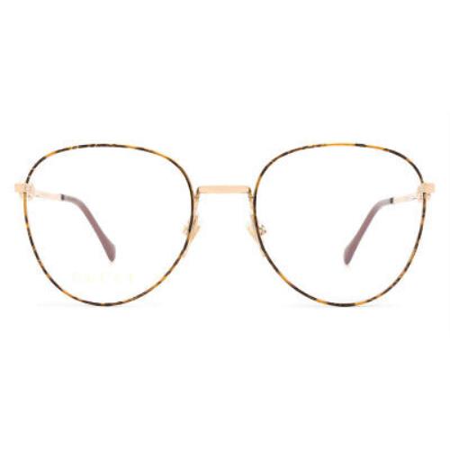 Gucci GG0880O Eyeglasses Women Gold Havana Aviator 51mm