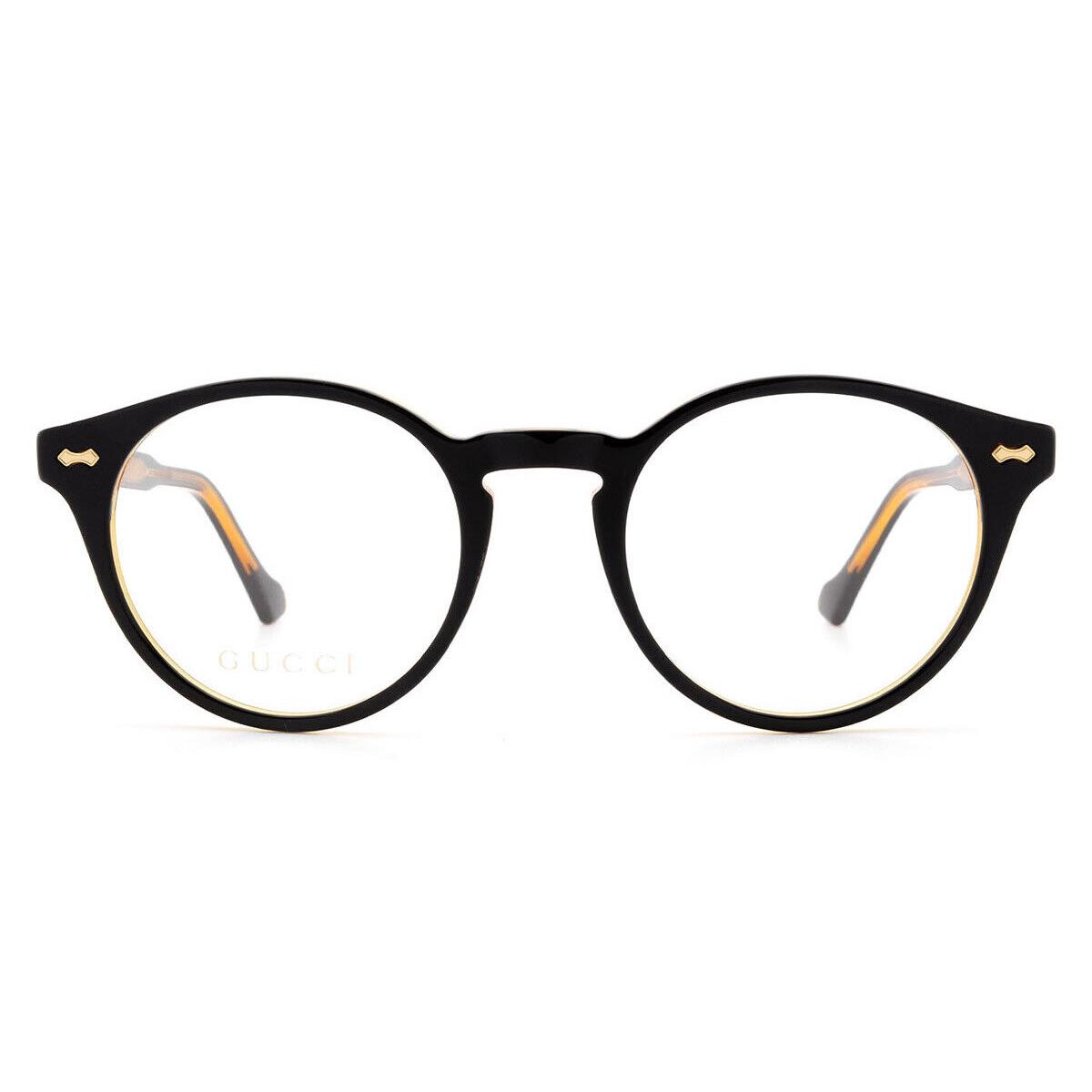 Gucci GG0738O Eyeglasses Unisex Black Round 48mm