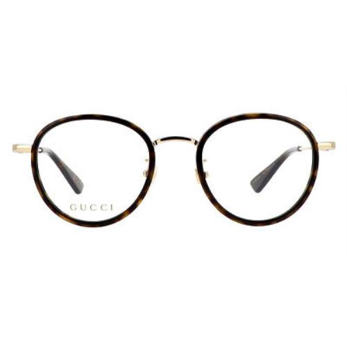 Gucci GG0608OK Eyeglasses Unisex Gold Round 49mm