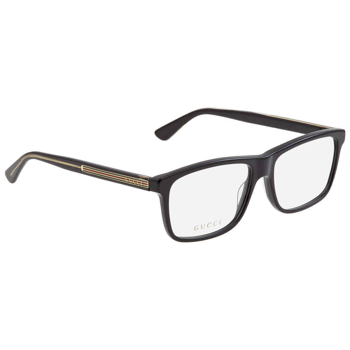 Gucci Demo Rectangular Men`s Eyeglasses GG0384O 004 57 GG0384O 004 57