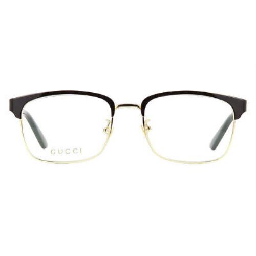 Gucci GG0934OA Eyeglasses Men Black Gold Red Rectangle 54