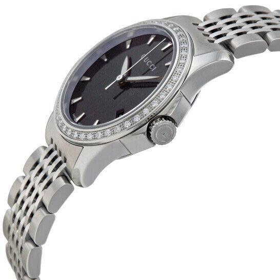 Gucci G-timeless Black Mother of Pearl Dial Diamond Women`s Watch YA126507