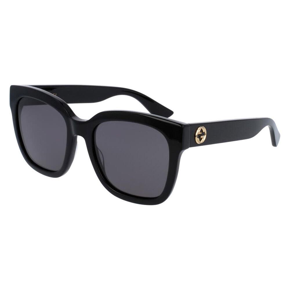 Gucci GG0034SN Sunglasses Women Black Gray Square 54mm