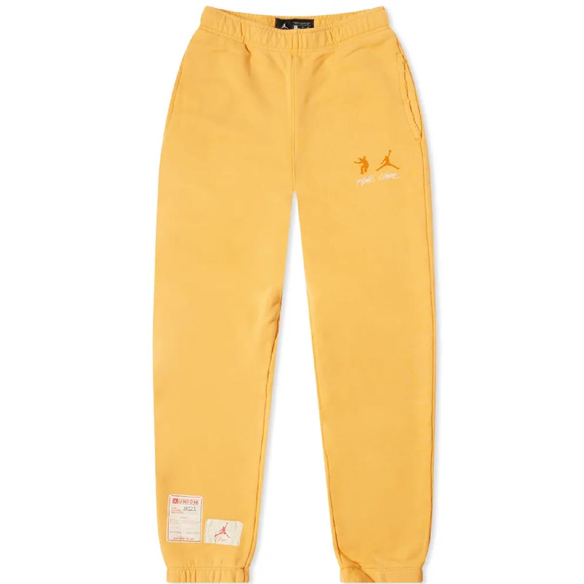 Nike Jordan X Union Fleece Pant Size S Small Sport Gold Yellow IV 2