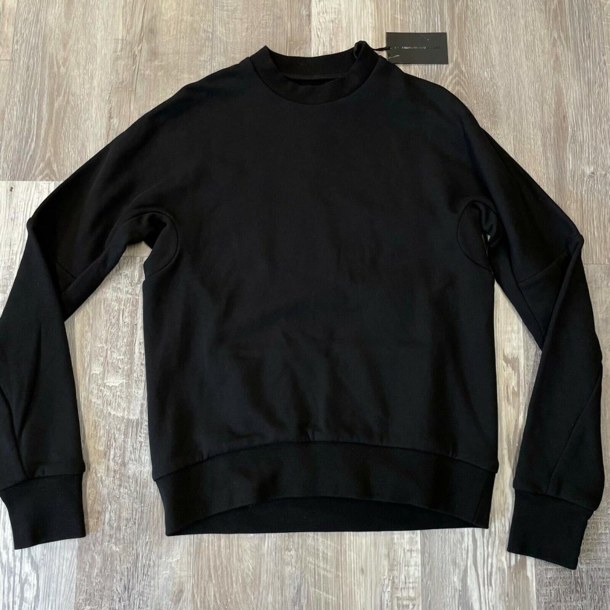 Nike Made in Italy Solid Black Sweatshirt Size S Cotton Every Stitch Considered