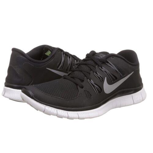 Nike Free Run 5.0+ Women`s Size 12 Road Running Shoes Black/silver/dark Grey - Black/Metallic Silver/Dark Grey/White