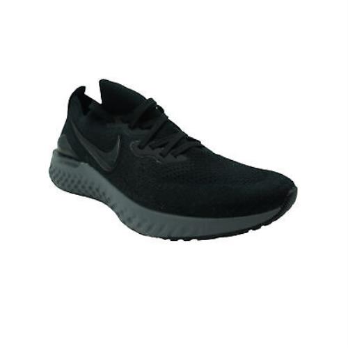 Nike Men`s Epic React Flyknit Running Athletic Shoes Black Gray Size 12 - Black