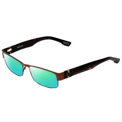 Spy Optics Trenton Polarized Bifocal Sunglasses in Brown Tortoise 55mm 41 Option Green Mirror
