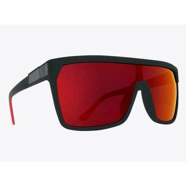 Spy Optics Flynn Soft Matte Black Red Spectra Mirror Sunglasses