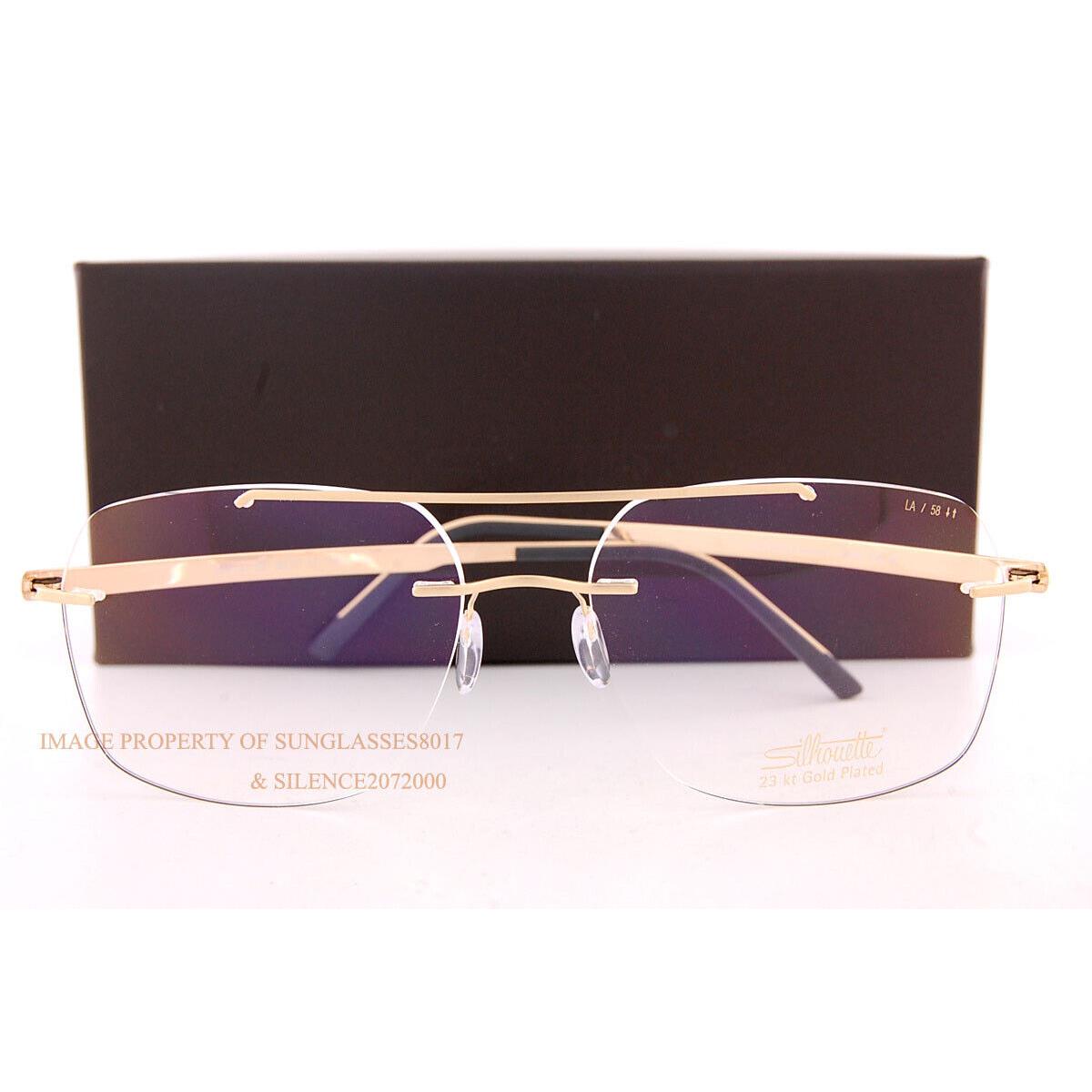 Silhouette Eyeglass Frames Venture 5558 LA 7520 Gold/black 23Kt Gold Plated