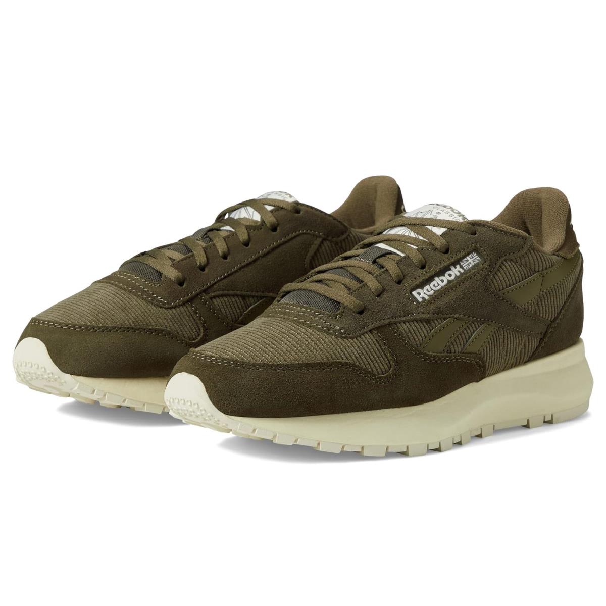 Woman`s Sneakers Athletic Shoes Reebok Lifestyle Classic Leather SP Army Green/White