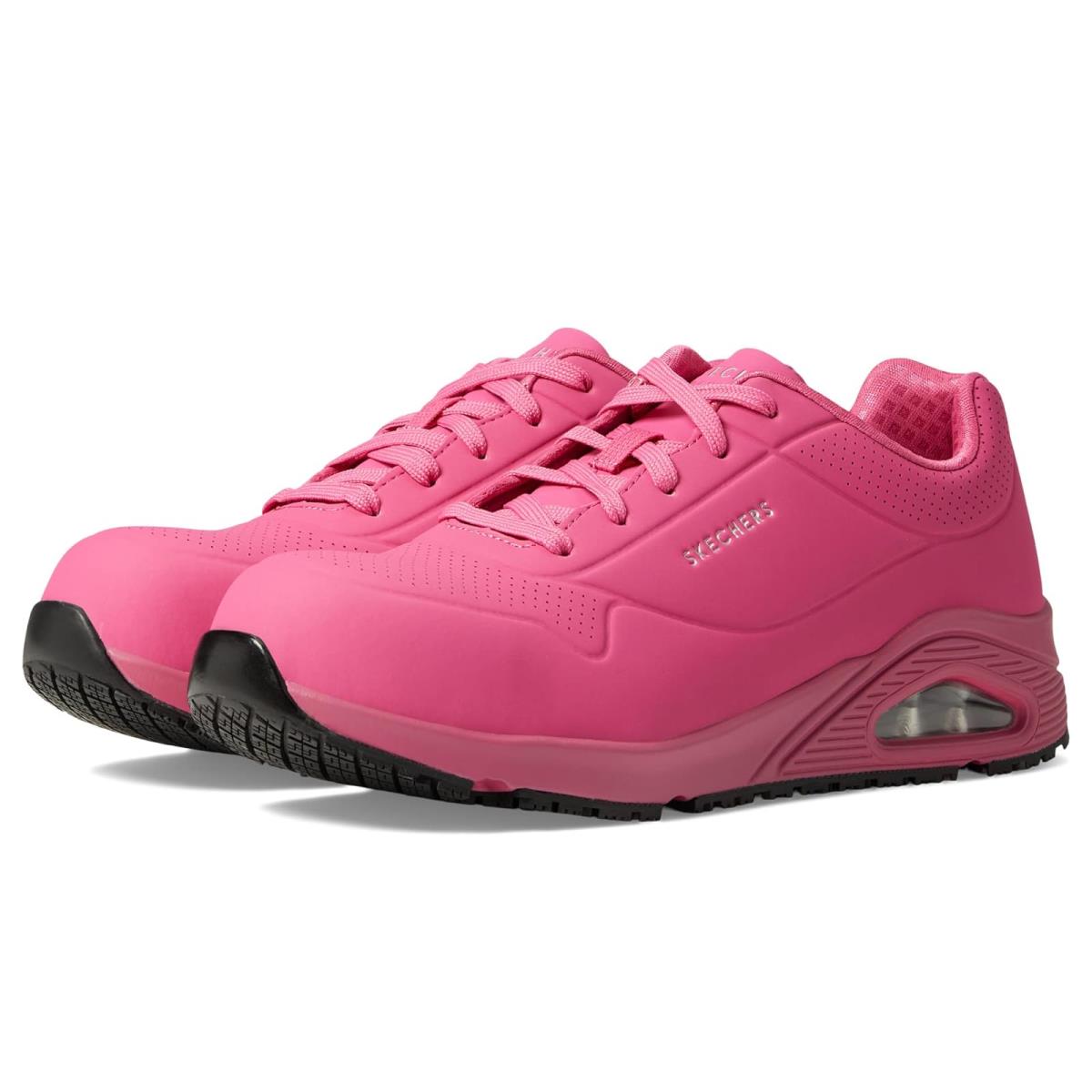 Woman`s Sneakers Athletic Shoes Skechers Work Uno SR Comp Toe Pink