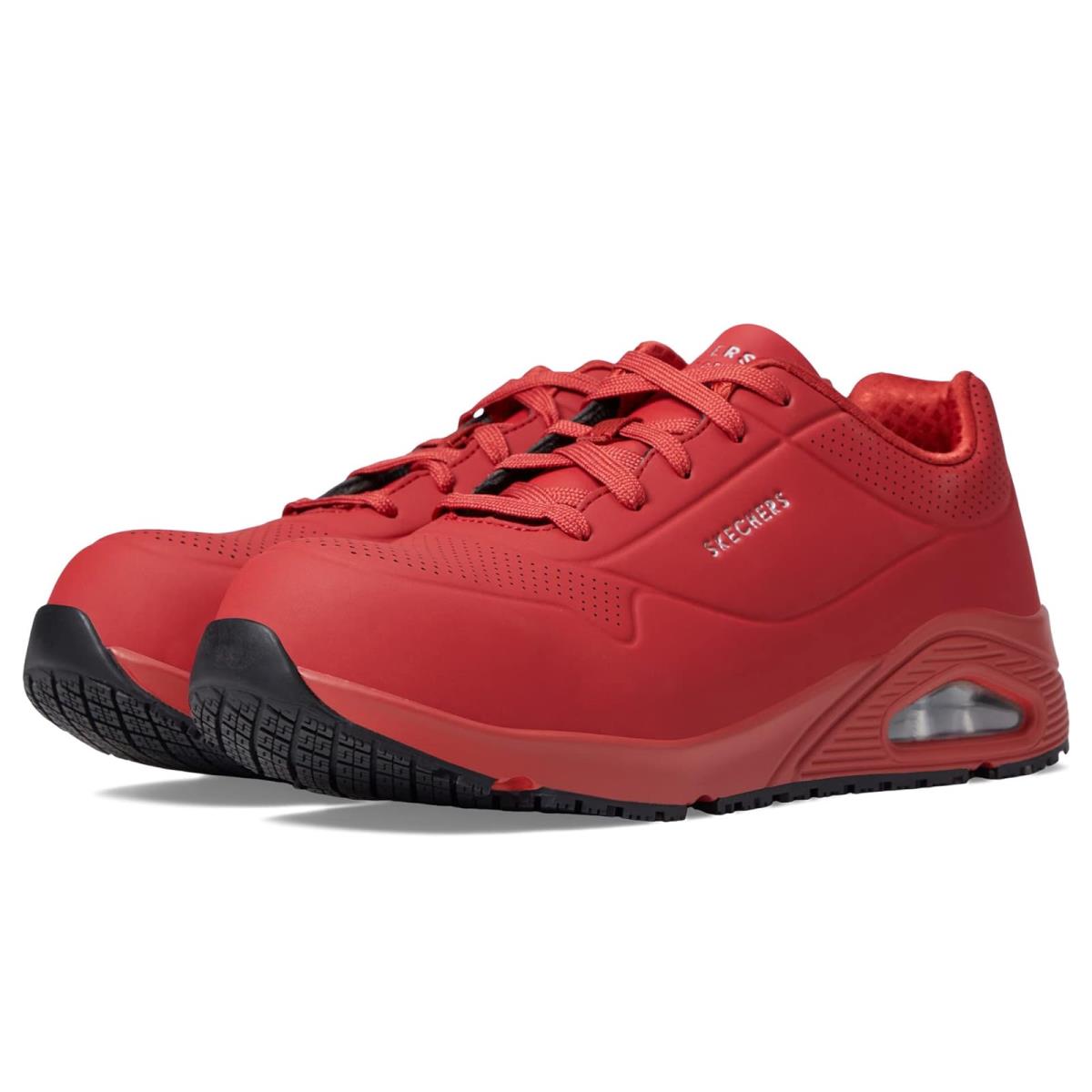 Woman`s Sneakers Athletic Shoes Skechers Work Uno SR Comp Toe Red